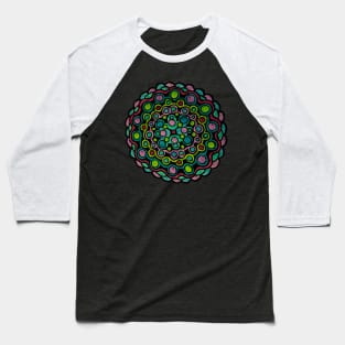 Blue, Purple & Green Mandala Baseball T-Shirt